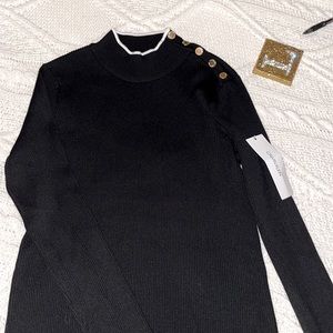 Black Calvin Klein sweater with gold buttons- NEW